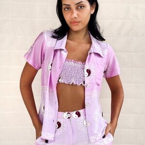 Yin Yang Lavender Bandeau Top